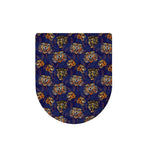 Blue Tiger Tattoo Pattern Print Toilet Lid Cover