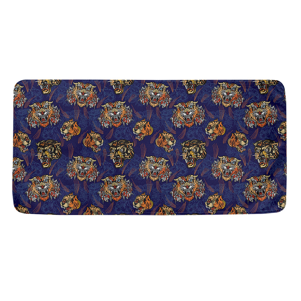 Blue Tiger Tattoo Pattern Print Towel