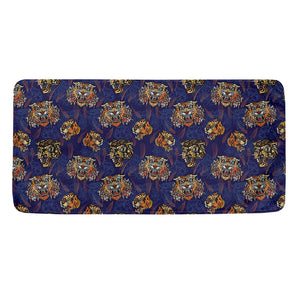 Blue Tiger Tattoo Pattern Print Towel