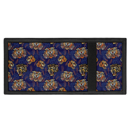 Blue Tiger Tattoo Pattern Print Trifold Wallet