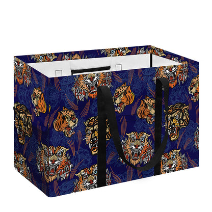 Blue Tiger Tattoo Pattern Print Utility Tote Bag