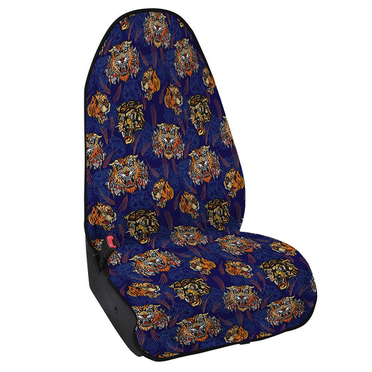 Blue Tiger Tattoo Pattern Print Waterproof Car Seat Cover