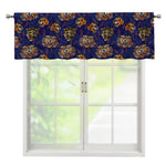Blue Tiger Tattoo Pattern Print Window Valance