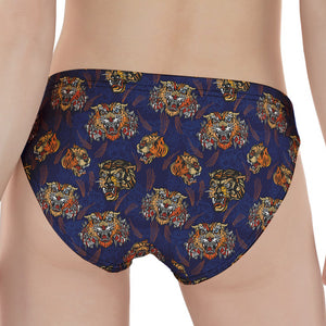 Blue Tiger Tattoo Pattern Print Women's Panties