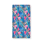 Blue Tropical And Pink Flamingo Print Baby Crib Sheet
