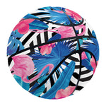Blue Tropical And Pink Flamingo Print Basketball