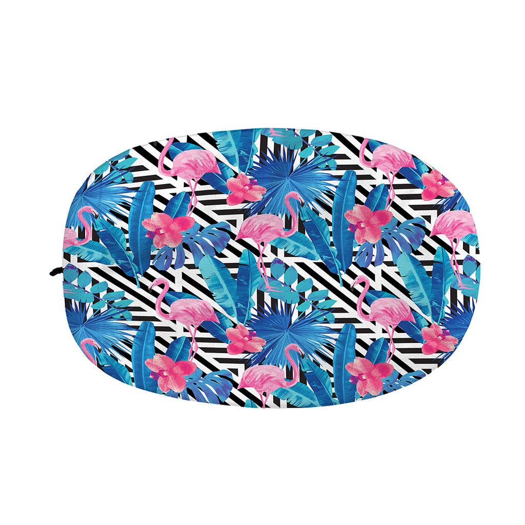 Blue Tropical And Pink Flamingo Print Car Side Mirror Covers