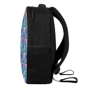 Blue Tropical And Pink Flamingo Print Casual Backpack