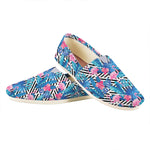 Blue Tropical And Pink Flamingo Print Casual Shoes