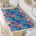 Blue Tropical And Pink Flamingo Print Changing Pad Cover