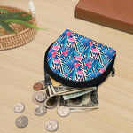 Blue Tropical And Pink Flamingo Print Coin Purse
