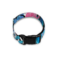 Blue Tropical And Pink Flamingo Print Dog Collar