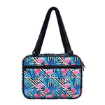 Blue Tropical And Pink Flamingo Print Double Strap Bible Bag