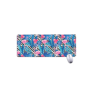 Blue Tropical And Pink Flamingo Print Extended Mouse Pad