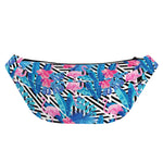 Blue Tropical And Pink Flamingo Print Fanny Pack
