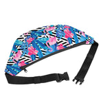 Blue Tropical And Pink Flamingo Print Fanny Pack