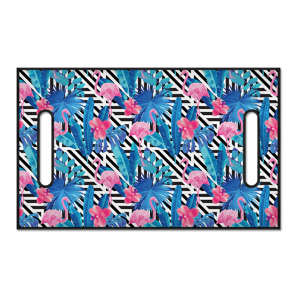 Blue Tropical And Pink Flamingo Print Golf Cart Seat Cover