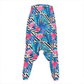 Blue Tropical And Pink Flamingo Print Hammer Pants