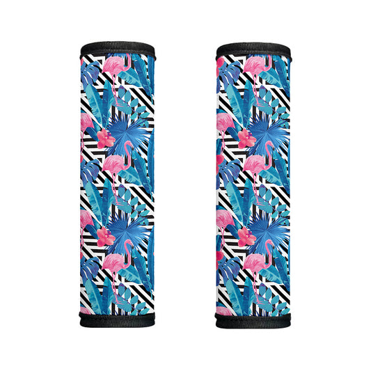 Blue Tropical And Pink Flamingo Print Handle Covers