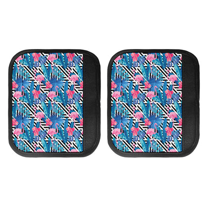 Blue Tropical And Pink Flamingo Print Handle Covers