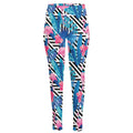 Blue Tropical And Pink Flamingo Print High-Waisted Pocket Leggings