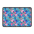 Blue Tropical And Pink Flamingo Print Kitchen Mat
