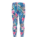 Blue Tropical And Pink Flamingo Print Men's Leggings