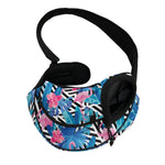 Blue Tropical And Pink Flamingo Print Pet Sling Carrier