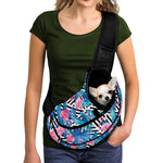 Blue Tropical And Pink Flamingo Print Pet Sling Carrier