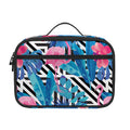 Blue Tropical And Pink Flamingo Print Portable Lunch Bag