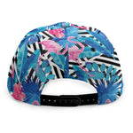Blue Tropical And Pink Flamingo Print Snapback Cap