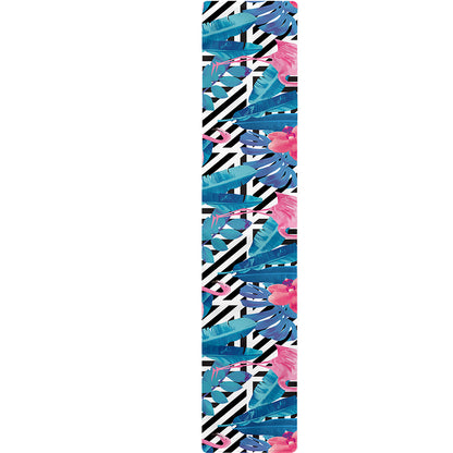 Blue Tropical And Pink Flamingo Print Table Runner