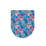 Blue Tropical And Pink Flamingo Print Toilet Lid Cover