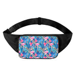 Blue Tropical And Pink Flamingo Print Waist Bag