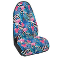 Blue Tropical And Pink Flamingo Print Waterproof Car Seat Cover