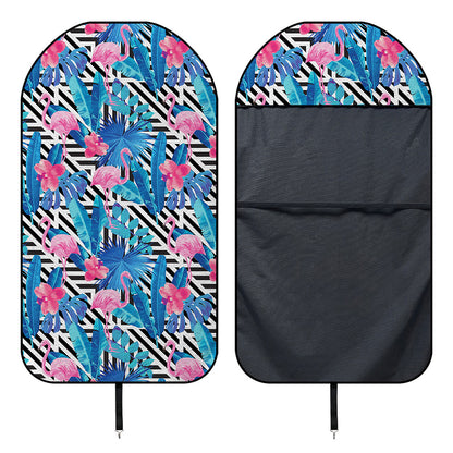 Blue Tropical And Pink Flamingo Print Waterproof Car Seat Cover