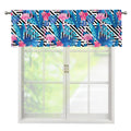 Blue Tropical And Pink Flamingo Print Window Valance