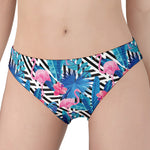 Blue Tropical And Pink Flamingo Print Women's Panties