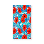 Blue Tropical Hibiscus Pattern Print Baby Crib Sheet