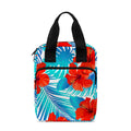 Blue Tropical Hibiscus Pattern Print Bible Tote Bag