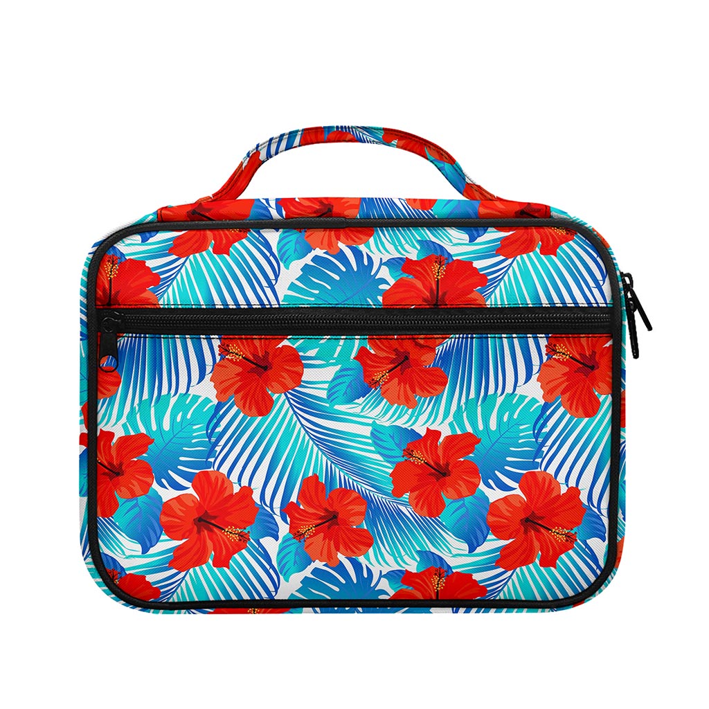 Blue Tropical Hibiscus Pattern Print Briefcase Bible Bag