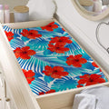 Blue Tropical Hibiscus Pattern Print Changing Pad Cover
