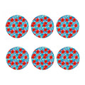Blue Tropical Hibiscus Pattern Print Coaster Set