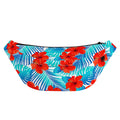 Blue Tropical Hibiscus Pattern Print Fanny Pack