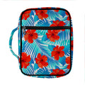 Blue Tropical Hibiscus Pattern Print Front Pocket Bible Bag