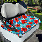 Blue Tropical Hibiscus Pattern Print Golf Cart Seat Cover