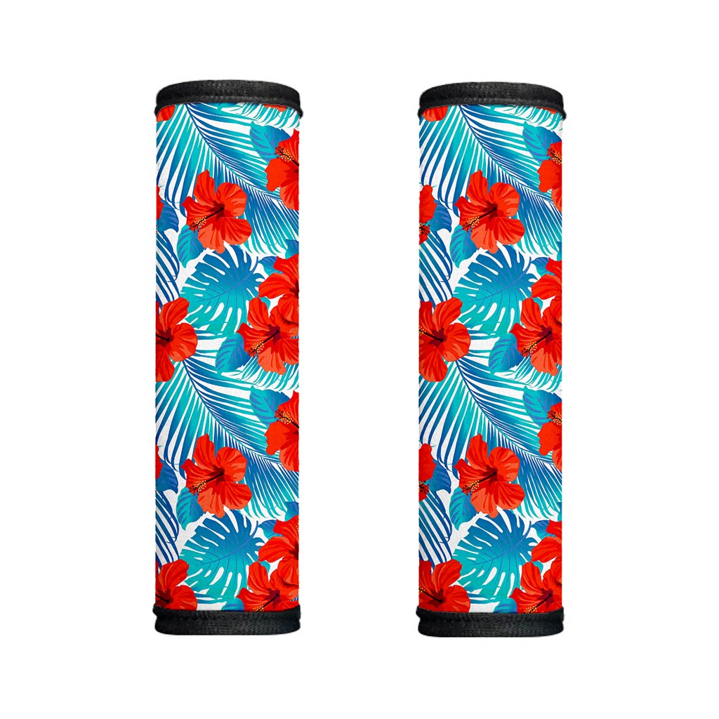 Blue Tropical Hibiscus Pattern Print Handle Covers