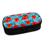 Blue Tropical Hibiscus Pattern Print Insulin Cooler Travel Case