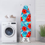 Blue Tropical Hibiscus Pattern Print Ironing Board Cover