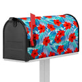 Blue Tropical Hibiscus Pattern Print Mailbox Cover